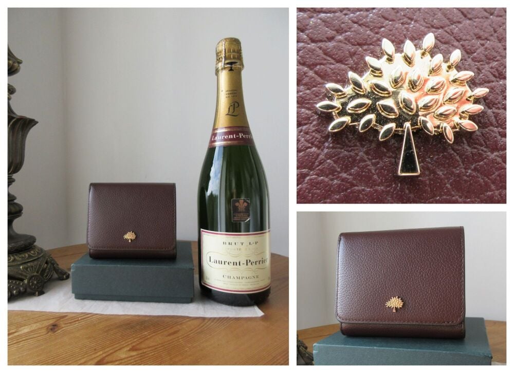 Mulberry Tree Small French Continental Wallet in Oxblood Classic Grain - New*