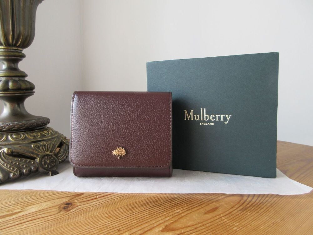 Mulberry Tree Small French Continental Wallet in Oxblood Classic Grain - New*