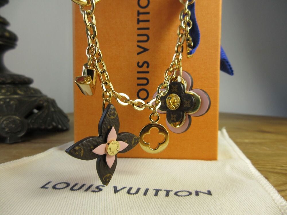 Louis Vuitton Blooming Flowers Chain Bag Charm Key Chain in Monogram Pink
