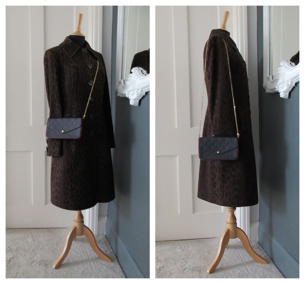 Louis Vuitton Félicie Pochette Chain Shoulder Clutch in Marine Rouge Monogram Empreinte