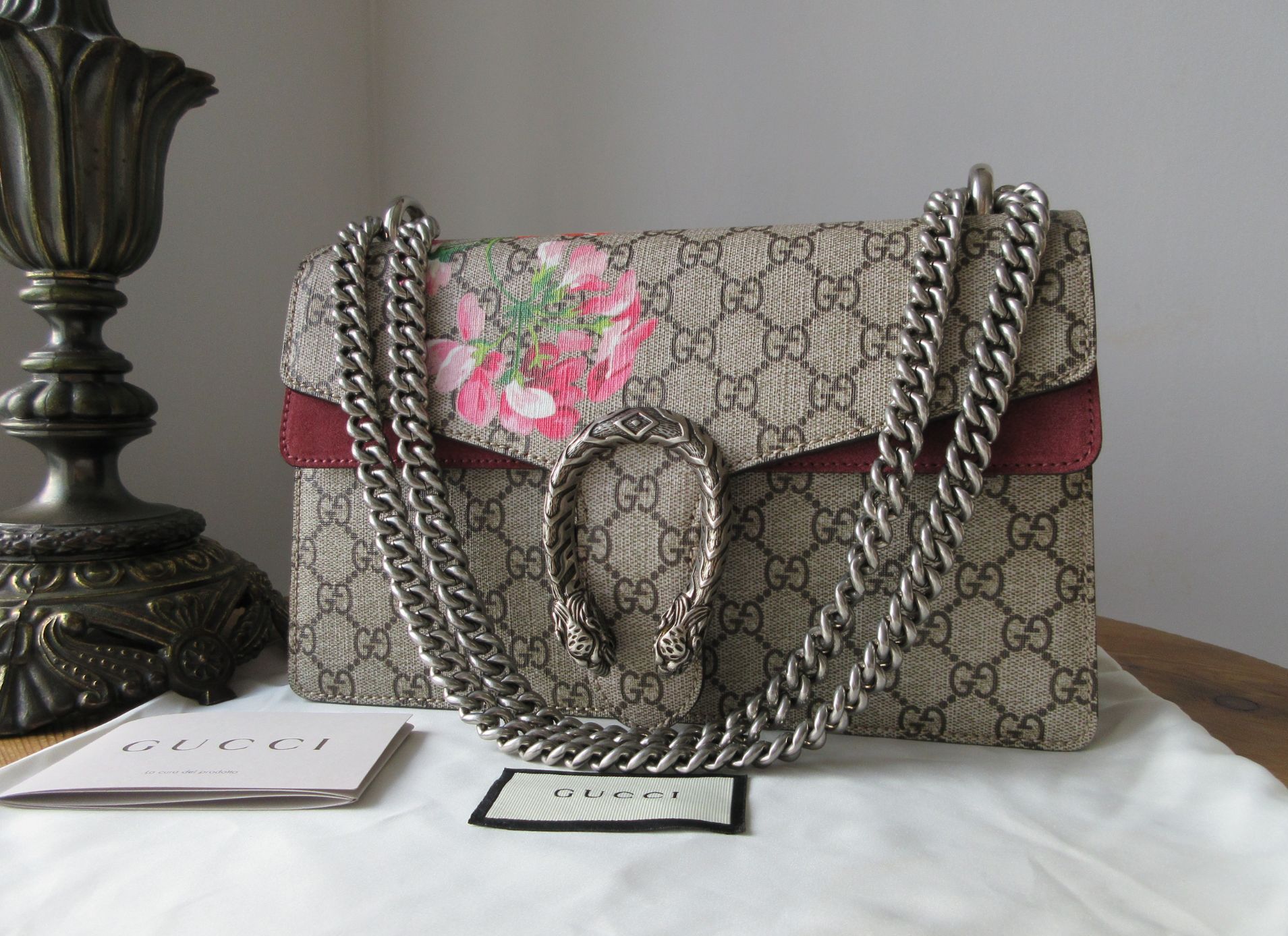 Gucci Medium Dionysus in GG Supreme Antique Rose Blooms