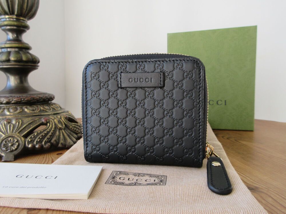 Gucci Bifold Wallet in Black Microguccissima Wallet New