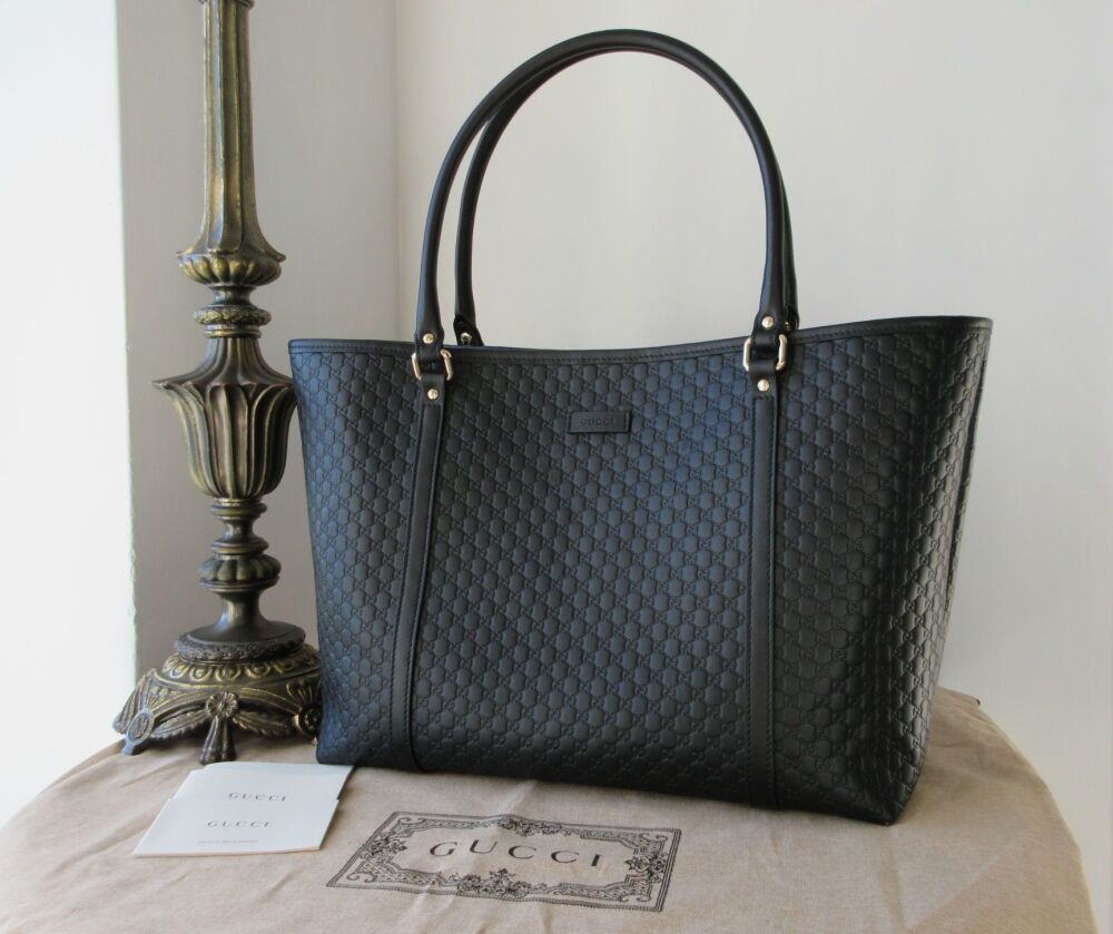 Gucci Tote in Black Microguccissima New Gucci Tote in Black Microguccissima New