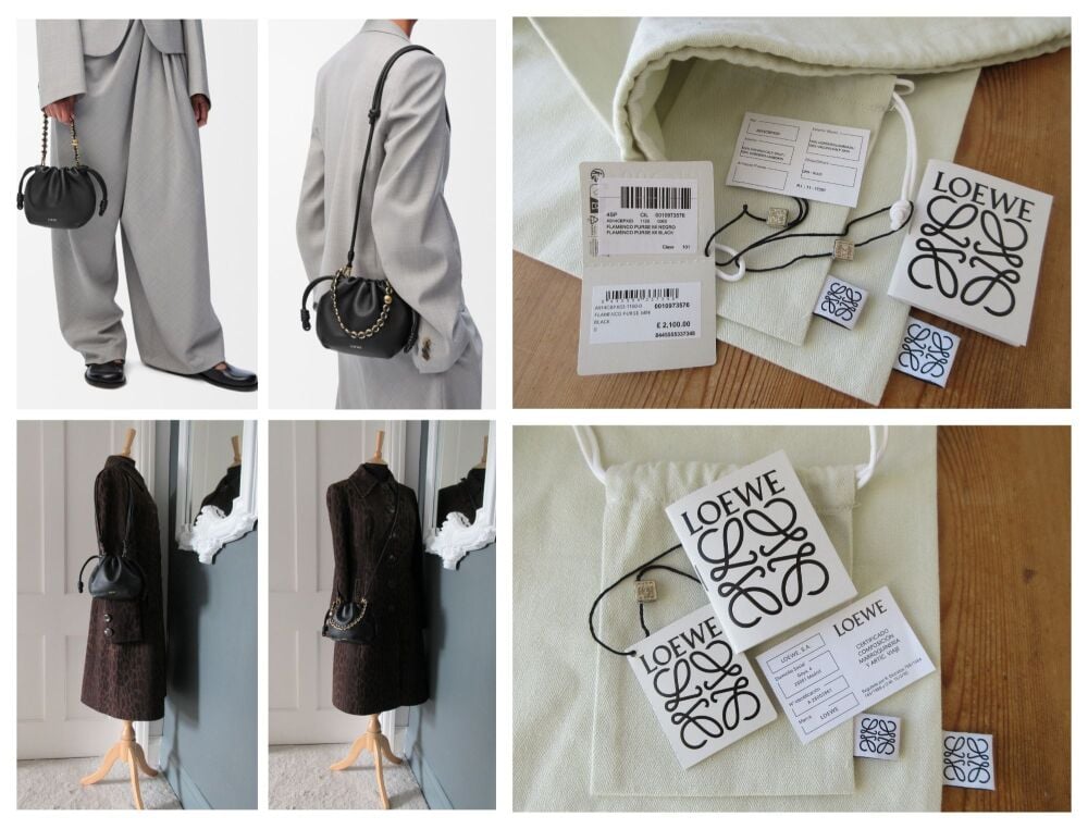 LOEWE Mini Flamenco in Mellow Nappa Black Lambskin