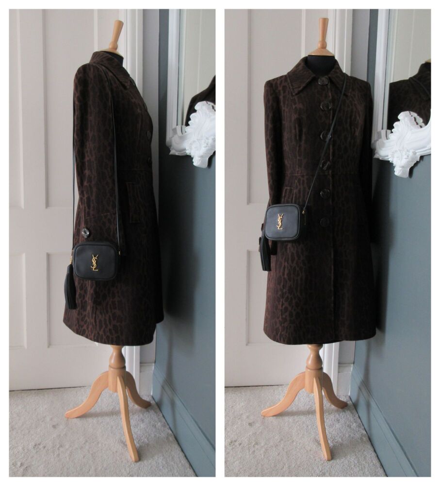 Saint Laurent YSL Blogger Mini Tassle Bag in Black Calfskin with Shiny Gold Hardware