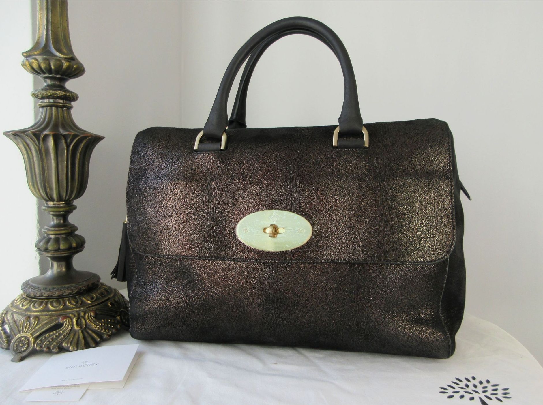 Mulberry Del Rey Bark Brown Metallic Fur Printed