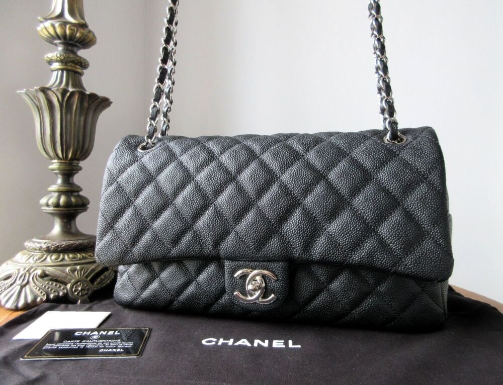 Chanel Casual Journey Large Easy Flap Bag in Black Caviar