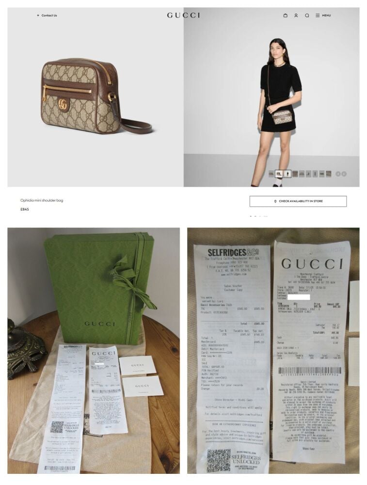 Gucci Ophidia Mini Shoulder Camera Bag in Beige Ebony GG Supreme