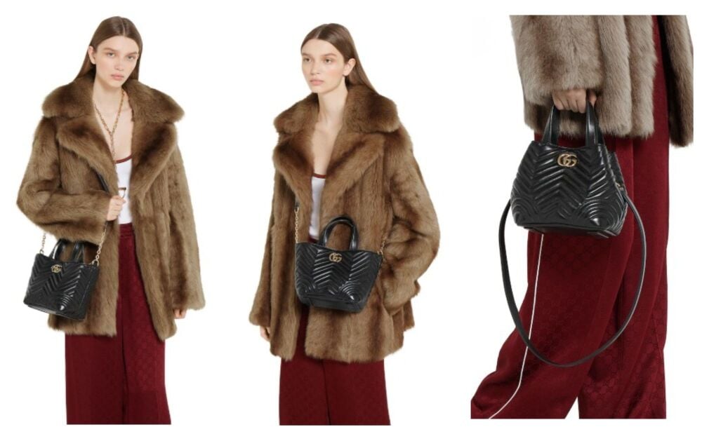 Gucci Betty Small Tote in Black Matelassé Chevron Quilted Lambskin - SOLD