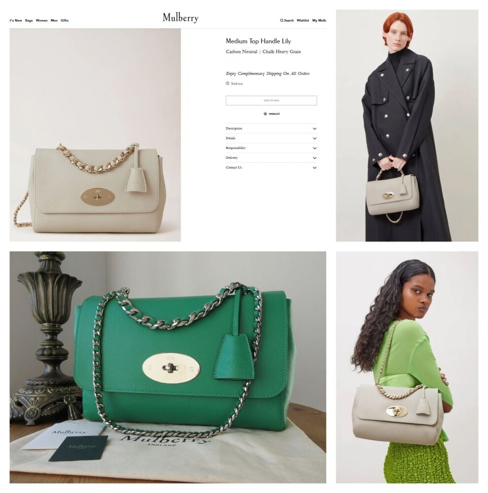 Mulberry Cecily Medium Top Handle Lily in Lawn Green Small Classic Grain - SOLD