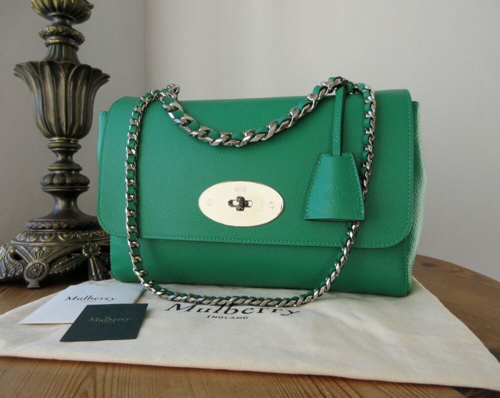 Mulberry Cecily Medium Top Handle Lily in Lawn Green Small Classic Grain
