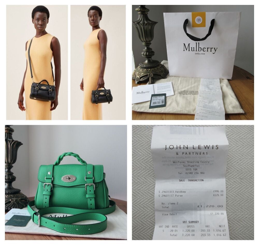 Mulberry Sustainable Icon Mini Alexa in Lawn Green Heavy Grain Leather - SOLD