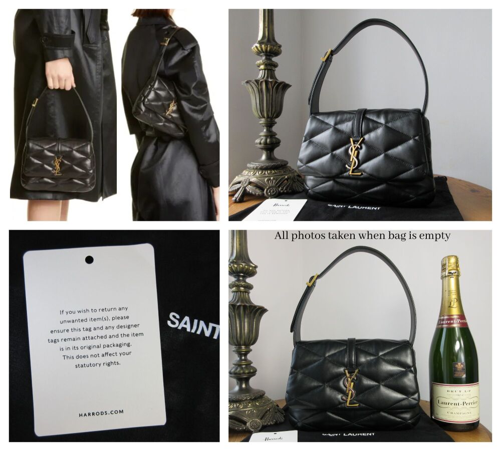 Saint Laurent YSL Le 57 Diamond Shoulder Bag in Black Lambskin with Bicolore Hardware - SOLD