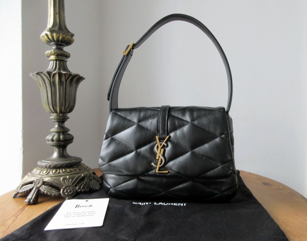 Saint Laurent YSL Le 57 Diamond Shoulder Bag in Black Lambskin with Bicolore Hardware - SOLD