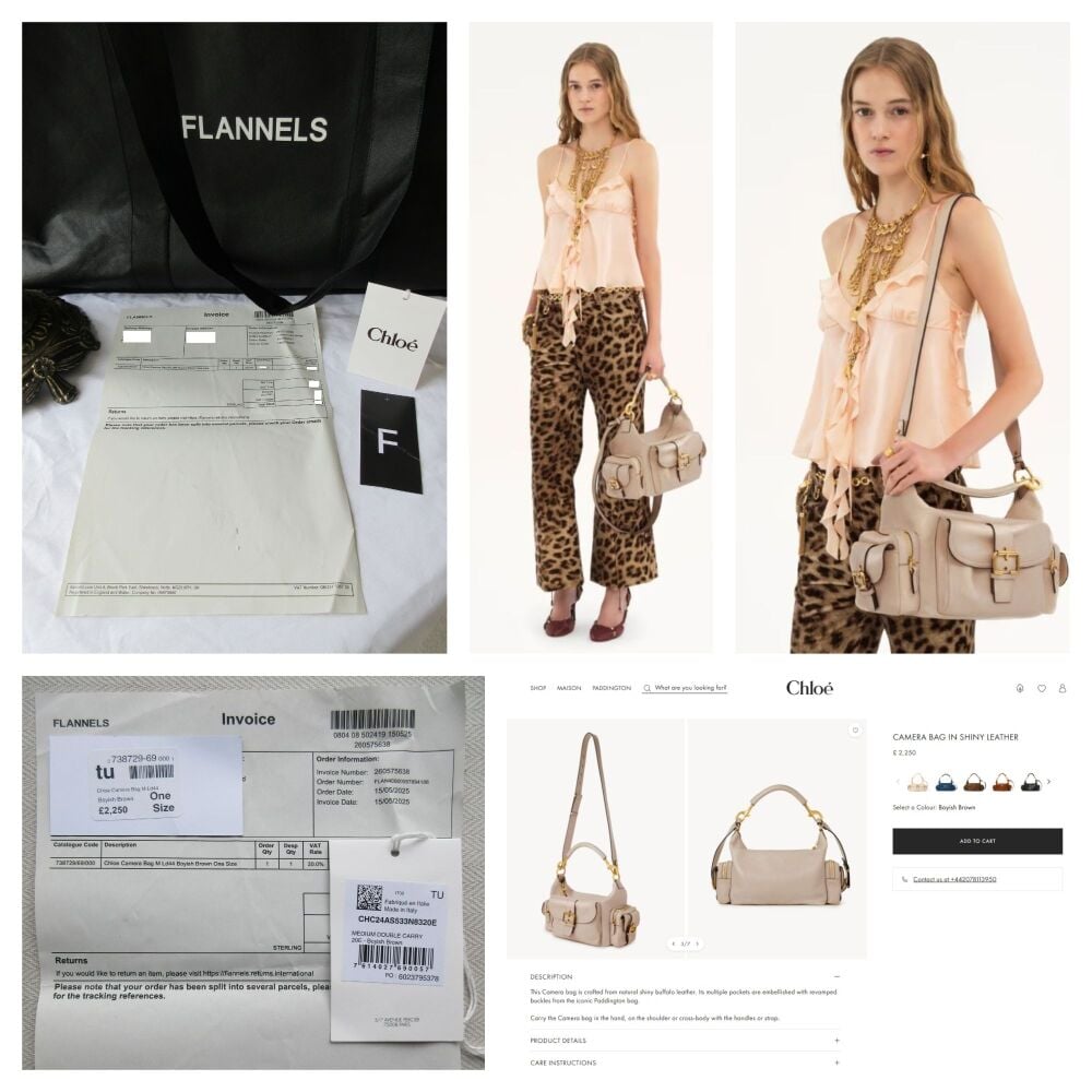 Chloé Large Double Carry Camera Bag in Boyish Brown Shiny Leather - New*