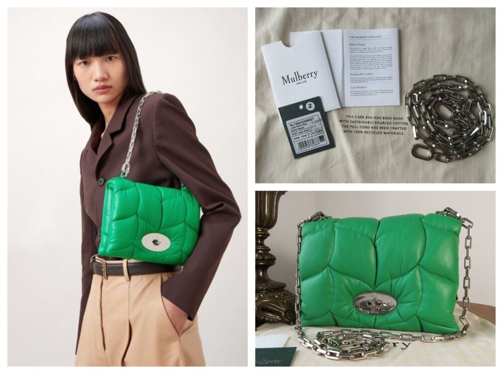 Mulberry Little Softie Shoulder Bag in Lawn Green Pillow Nappa - As New*