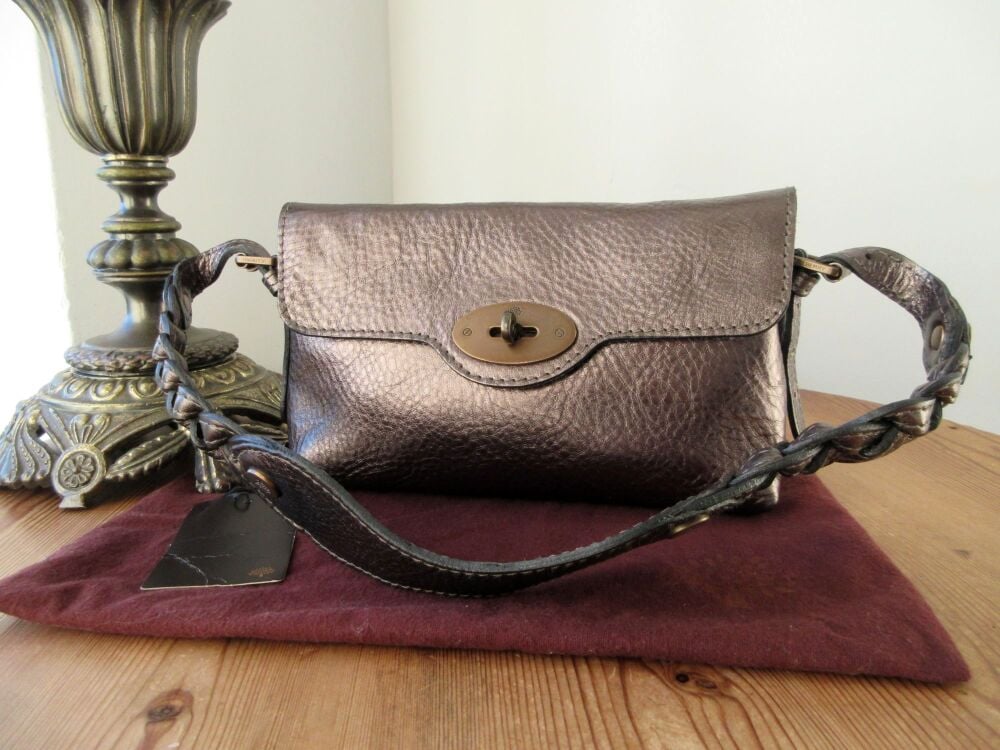 Mulberry Vintage Maberley Shoulder Bag in Gunmetal Metallic Matt Glove Leather