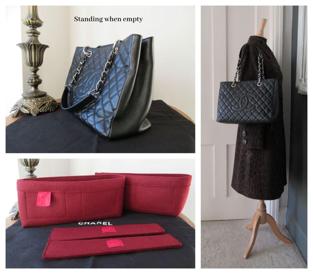 Chanel Classic GST Grand Shopper Tote in Black Caviar with Shiny Silver Hardware