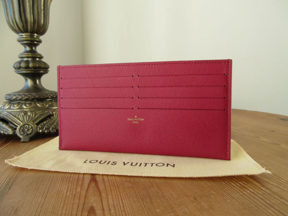 Louis Vuitton Card Holder Pouch in Fuchsia Crossgrain Leather - As New