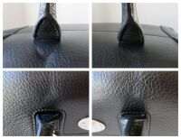 Mulberry Small Coca Bayswater Satchel with Zips and Chain in Black Smooth C