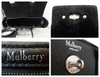 Mulberry Small Coca Bayswater Satchel with Zips and Chain in Black Smooth C