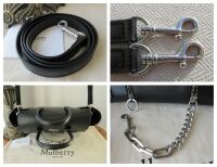 Mulberry Small Coca Bayswater Satchel with Zips and Chain in Black Smooth C