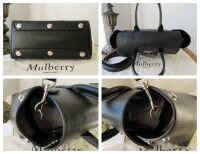 Mulberry Small Coca Bayswater Satchel with Zips and Chain in Black Smooth C