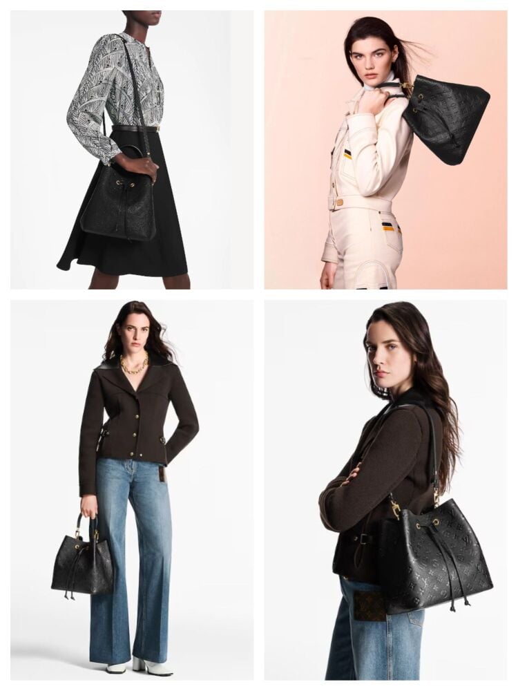 Louis Vuitton NéoNoé MM Bucket Bag in Monogram Empreinte Noir