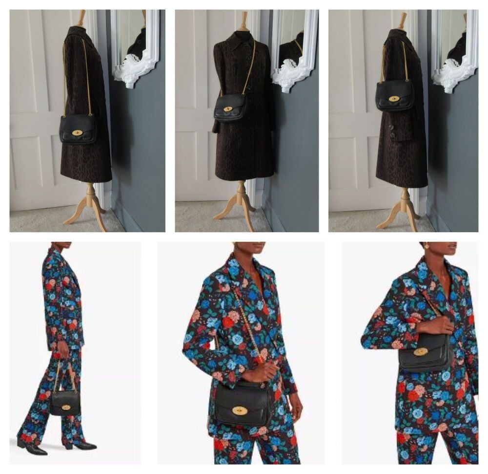 Mulberry Darley Small Soft Shoulder Bag in Black Heavy Grain Leather