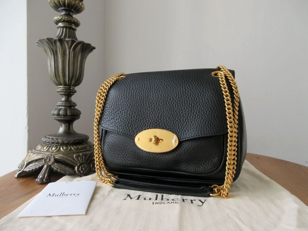 Mulberry Darley Small Soft Shoulder Bag in Black Heavy Grain Leather