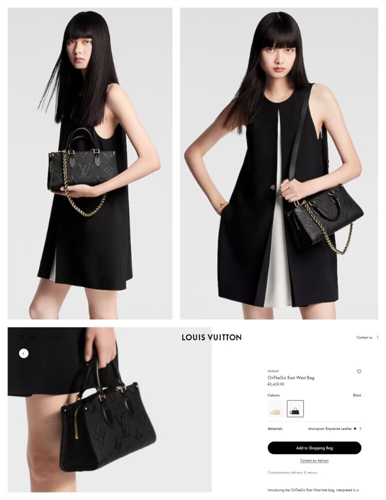 Louis Vuitton OntheGo East West Bag in Monogram Empreinte Noir