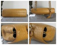 Mulberry Medium Lily in Camel Deep Embossed Croc Print Calfskin