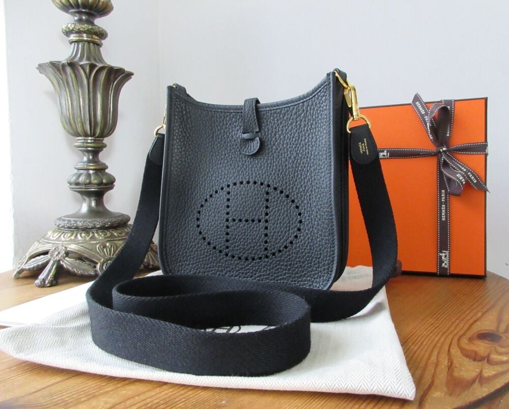 Hermés Evelyne TPM Mini 16 Amazone in Black Taurillon Clemence with Gold Hardware