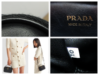 Prada Odette Twin Zipped Mini Bag in Smooth Black Calfskin