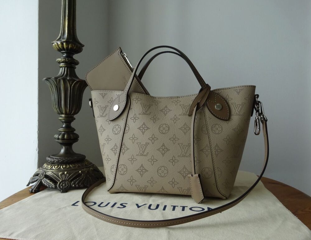 Louis Vuitton Hina PM Top Handle Small Tote in Galet Grey Mahina Calfskin