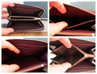 Mulberry Medium Zip Around Wallet in Oxblood Cross Grain Leather - New