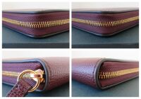 Mulberry Medium Zip Around Wallet in Oxblood Cross Grain Leather - New