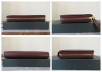 Mulberry Medium Zip Around Wallet in Oxblood Cross Grain Leather - New