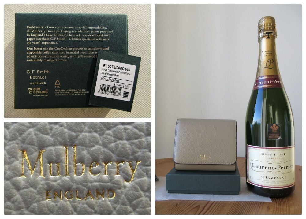 Mulberry Small Continental French Purse in Solid Grey Small Classic Grain - New