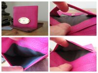 Mulberry Plaque Small ID Wallet in Mulberry Pink Glossy Goat