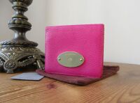 Mulberry Plaque Small ID Wallet in Mulberry Pink Glossy Goat
