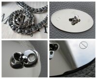 Mulberry Top Handle Medium Lily in Charcoal Heavy Grain with Shiny Silver H