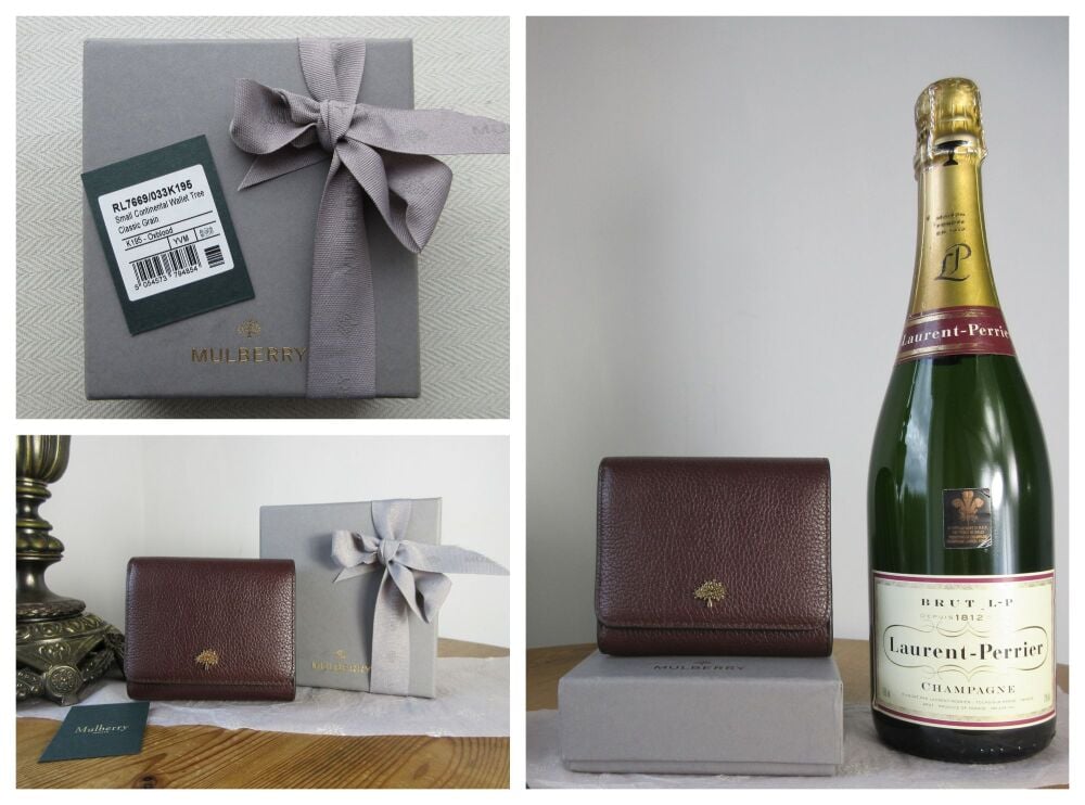 Mulberry Tree Small Continental French Purse in Oxblood Classic Grain - New*