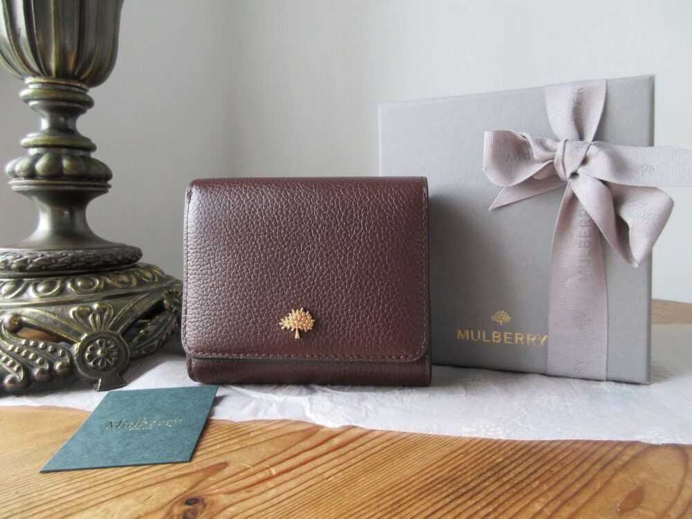 Mulberry Tree Small Continental French Purse in Oxblood Classic Grain - New*