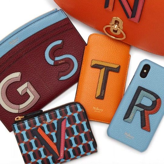 Mulberry Alphabet Leather Sticker D in Scarlet Pebbled Grain - New