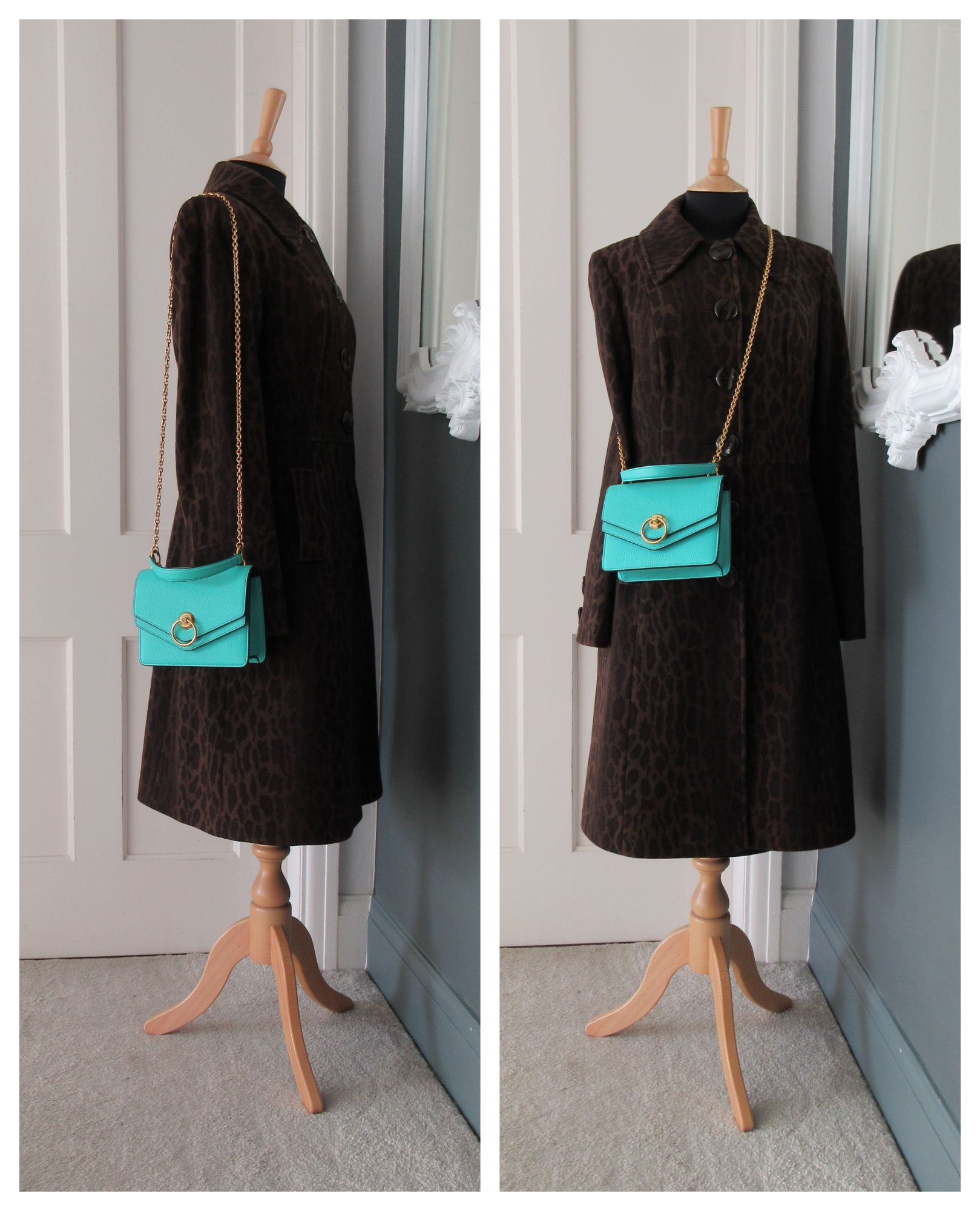 Mulberry Small Harlow in Persian Green Small Classic Grain1