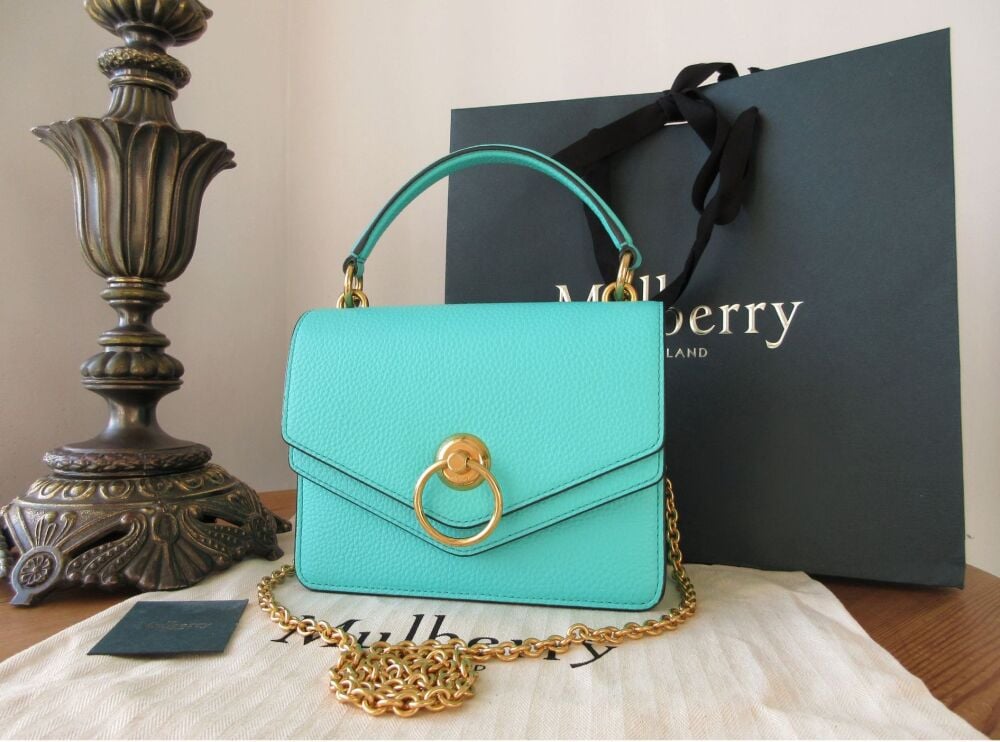 Mulberry Small Harlow in Persian Green Small Classic Grain