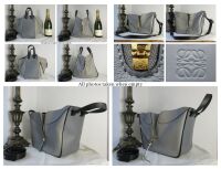 Loewe Small Hammock  Bag in Tricolor Taupe, Grey & Black Calfskin