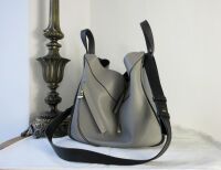 Loewe Small Hammock  Bag in Tricolor Taupe, Grey & Black Calfskin