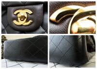 Chanel Timeless Classic Medium 2.55 Double Flap in Black Lambskin with Gold